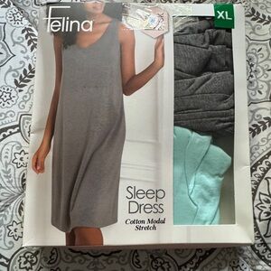 Felina Charcoal and Aqua Sleep Chemise
